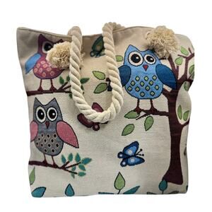 Sweet Owl Tapestry Tote Bag